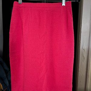 lagerfeld neon pink barbiecore boucle 80s 26 pencil skirt
